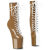 Pleaser CRAZE-1040TT Plateau Kniestiefel Lack Braun Weiß EU-37 / US-7