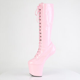 Pleaser CRAZE-2023 Plateau Kniestiefel Lack Pink EU-38 / US-8