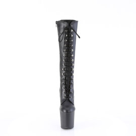 Pleaser CRAZE-2023 Plateau Kniestiefel Kunstleder Schwarz...