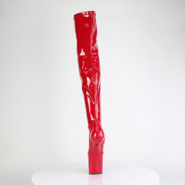 Pleaser CRAZE-3000 Plateau Overknee Stiefel Lack Rot EU-38 / US-8