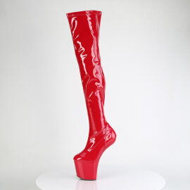 Pleaser CRAZE-3000 Plateau Overknee Stiefel Lack Rot EU-40 / US-10