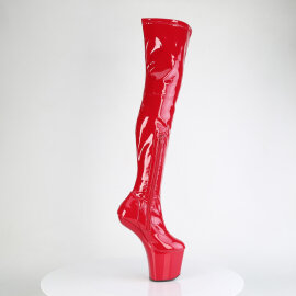 Pleaser CRAZE-3000 Plateau Overknee Stiefel Lack Rot EU-40 / US-10