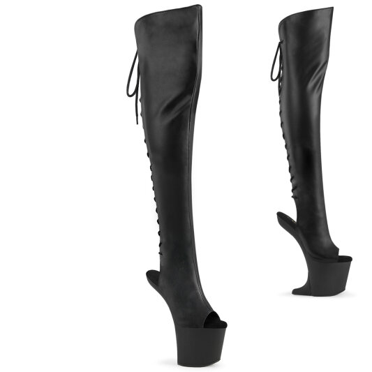 Pleaser CRAZE-3019 Plateau Overknee Stiefel Kunstleder Schwarz EU-41 / US-11