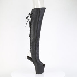 Pleaser CRAZE-3019 Plateau Overknee Stiefel Kunstleder Schwarz EU-41 / US-11