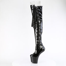 Pleaser CRAZE-3050 Plateau Overknee Stiefel Lack Schwarz EU-40 / US-10