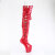 Pleaser CRAZE-3050 Plateau Overknee Stiefel Lack Rot EU-37 / US-7