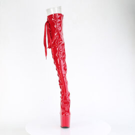 Pleaser CRAZE-3050 Plateau Overknee Stiefel Lack Rot...