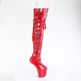 Pleaser CRAZE-3050 Plateau Overknee Stiefel Lack Rot EU-39 / US-9