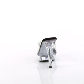 Fabulicious COCKTAIL-501 Plateau Pantoletten Transparent Schwarz EU-39 / US-9