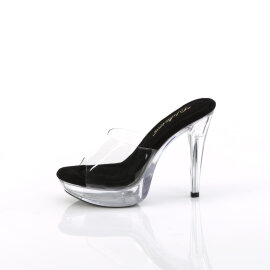 Fabulicious COCKTAIL-501 Plateau Pantoletten Transparent Schwarz EU-40 / US-10