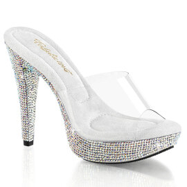 Fabulicious COCKTAIL-501DM Plateau Pantoletten Clear...