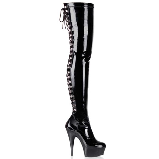 Pleaser Overknee Stiefel DELIGHT-3063 Schwarz EU-35 / US-5