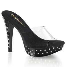 Fabulicious COCKTAIL-501SDT Plateau Pantoletten Clear...