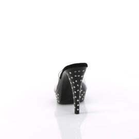 Fabulicious COCKTAIL-501SDT Plateau Pantoletten Clear Schwarz EU-43 / US-13