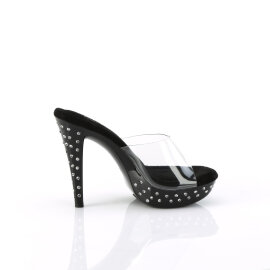 Fabulicious COCKTAIL-501SDT Plateau Pantoletten Clear Schwarz EU-43 / US-13