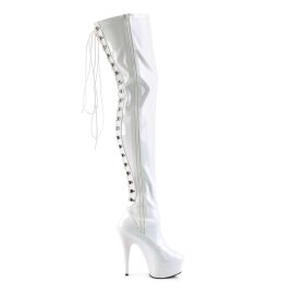 Pleaser Overknee Stiefel DELIGHT-3063 Weiß EU-35 / US-5