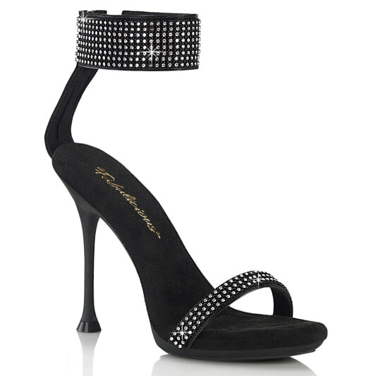 Fabulicious CUPID-440 Sandaletten Kunstleder Strass Schwarz EU-38 / US-8