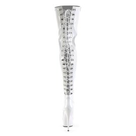 Pleaser Overknee Stiefel DELIGHT-3063 Weiß EU-38 / US-8
