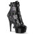 Pleaser DELIGHT-1013RM Plateau Stiefeletten Lack Strass Mesh Schwarz EU-40 / US-10