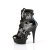 Pleaser DELIGHT-1013RM Plateau Stiefeletten Lack Strass Mesh Schwarz EU-40 / US-10