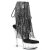 Pleaser DELIGHT-1017RSF Plateau Stiefeletten Clear Strass Schwarz EU-35 / US-5