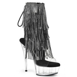 Pleaser DELIGHT-1017RSF Plateau Stiefeletten Clear Strass...