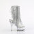 Pleaser DELIGHT-1017RSF Plateau Stiefeletten Clear Strass Silber EU-35 / US-5