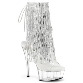 Pleaser DELIGHT-1017RSF Plateau Stiefeletten Clear Strass...