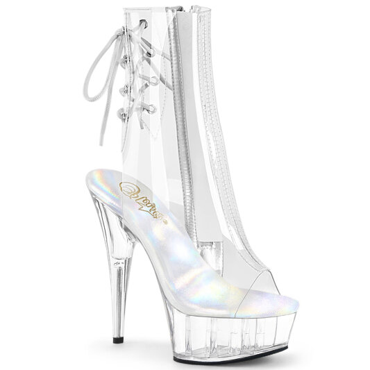 Pleaser DELIGHT-1018C Plateau Stiefeletten Clear EU-35 / US-5