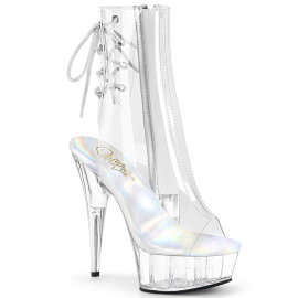 Pleaser DELIGHT-1018C Plateau Stiefeletten Clear EU-37 /...