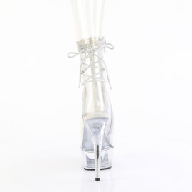 Pleaser DELIGHT-1018C-2RS Plateau Stiefeletten Clear Strass Transparent EU-35 / US-5