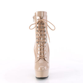Pleaser DELIGHT-1020 Plateau Stiefeletten Lack Beige...