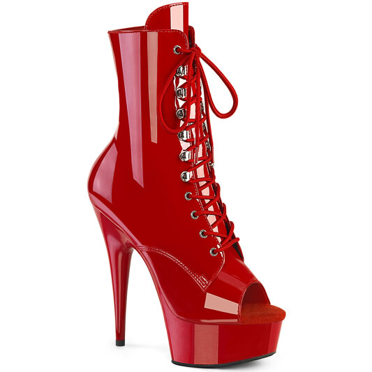 Pleaser DELIGHT-1021 Plateau Stiefeletten Lack Rot EU-35 / US-5