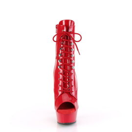 Pleaser DELIGHT-1021 Plateau Stiefeletten Lack Rot EU-35...