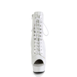 Pleaser DELIGHT-1021 Plateau Stiefeletten Lack Weiß...