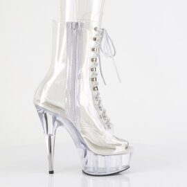 Pleaser DELIGHT-1021C Plateau Stiefeletten Clear EU-39 / US-9