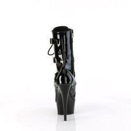 Pleaser DELIGHT-1043 Plateau Stiefeletten Lack Schwarz EU-35 / US-5