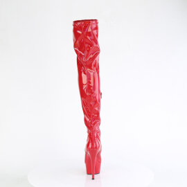 Pleaser DELIGHT-3000HWR Plateau Overknee Stiefel Lack Holograma Rot EU-35 / US-5