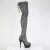 Pleaser DELIGHT-3008SP-BT Plateau Overknee Stiefel Snakeprint Grau EU-41 / US-11