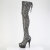 Pleaser DELIGHT-3008SP-BT Plateau Overknee Stiefel Snakeprint Grau EU-37 / US-7