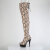 Pleaser DELIGHT-3008SP-BT Plateau Overknee Stiefel Snakeprint Braun EU-40 / US-10