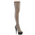 Pleaser DELIGHT-3009 Plateau Overknee Stiefel Kunstleder Strass Mesh Schwarz EU-35 / US-5