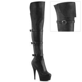 Pleaser DELIGHT-3018 Plateau Overknee Stiefel Kunstleder...