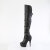 Pleaser DELIGHT-3018 Plateau Overknee Stiefel Kunstleder Schwarz EU-37 / US-7