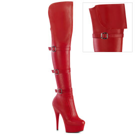 Pleaser DELIGHT-3018 Plateau Overknee Stiefel Kunstleder...