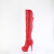 Pleaser DELIGHT-3018 Plateau Overknee Stiefel Kunstleder Rot EU-37 / US-7