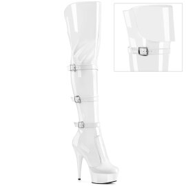 Pleaser DELIGHT-3018 Plateau Overknee Stiefel Lack...