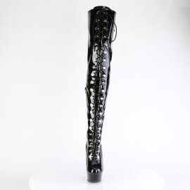 Pleaser DELIGHT-3022 Plateau Overknee Stiefel Lack...