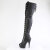 Pleaser DELIGHT-3022 Plateau Overknee Stiefel Kunstleder Schwarz EU-36 / US-6