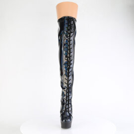 Pleaser DELIGHT-3029 Plateau Overknee Stiefel Lack...